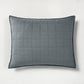 Standard Heavyweight Linen Blend Quilt Pillow Sham Dark Gray: Zipper Closure, OEKO-TEX Certified - 1919081124731