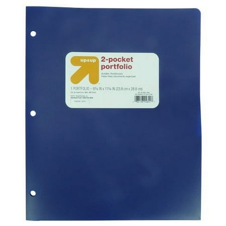 2 Pocket Plastic Folder Blue - 490810308227