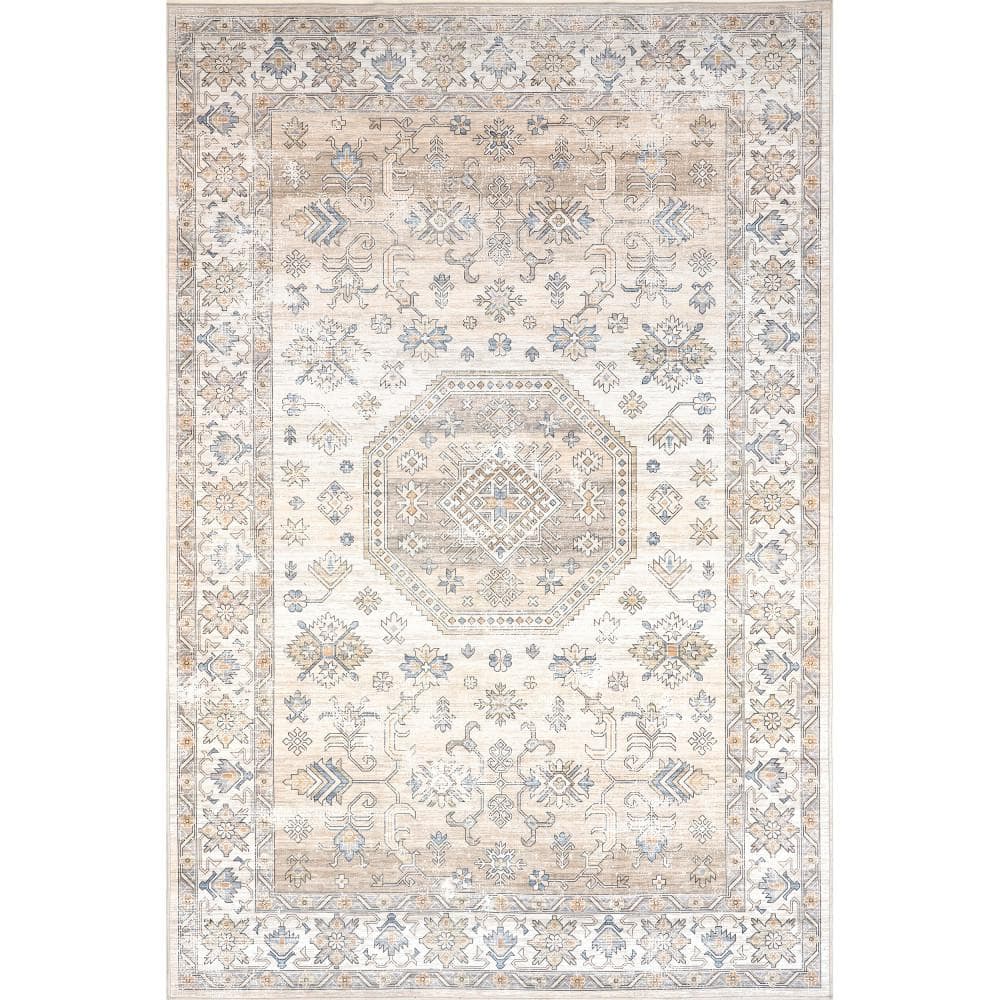 nuLOOM Darby Persian Spill-Proof Machine Washable Area Rug 2 x 3 Ivory - 193981359820