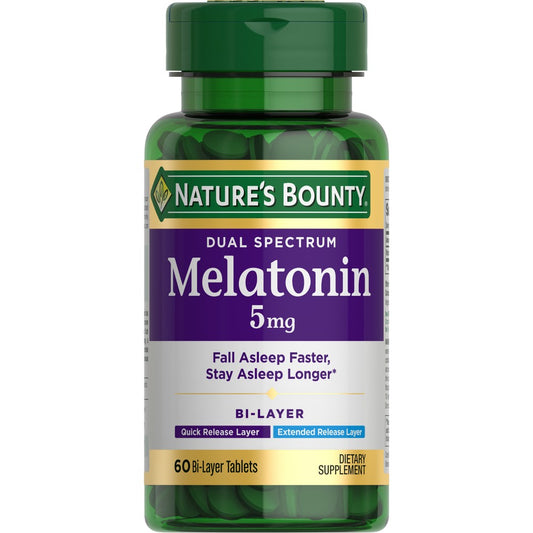 Nature's Bounty Dual Spectrum Bi-Layer Melatonin Dietary Supplement Tablets - 60ct - 074312530982