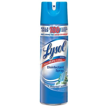 Lysol Disinfectant Spray Sanitizing And Antibacterial Spray For Disinfecting And Deodorizing Spring Waterfall 19 Fl Oz Packaging May Vary - 019200793261