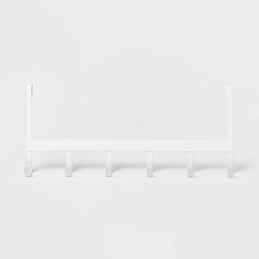 Large Over the Door Hook 6 Hooks Matte White - 191908805689