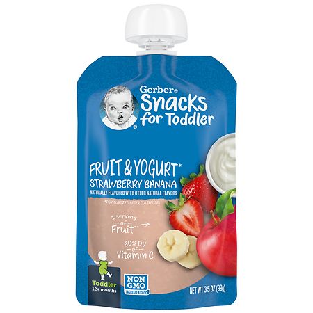 Gerber Toddler Food Fruit & Yogurt Strawberry Banana - 3.5oz - 015000044992