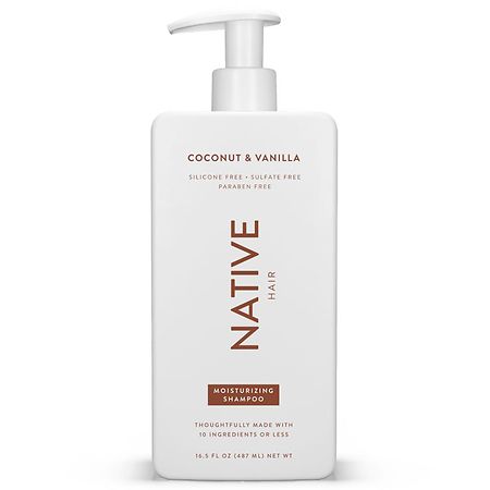 Native Coconut & Vanilla Moisturizing Vegan Shampoo Sulfate, Paraben and Silicone Free - 16.5 fl oz - 812154033229