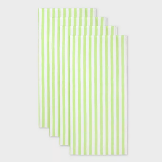 Green Striped Beach Towel 1 ct - T239235329814472133