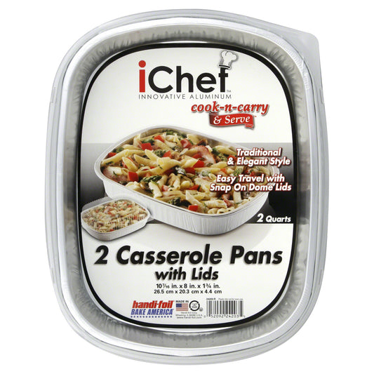 Handi-foil iChef White Casserole Pans & Lids - 052092242035