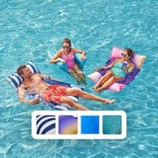 Mesh Hammock Float Blue/White Striped - 193968288273