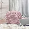 Knitted Pouf Pink - 810113377384