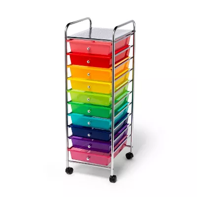 10-Shelf Rolling Cart Rainbow - 191908975375