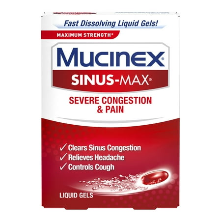 Mucinex Sinus-Max Max Strength Severe Congestion & Pain Liquid Gels, 16ct - 363824692166