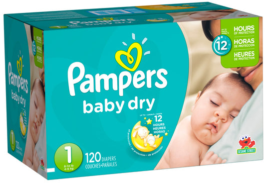 Pampers Baby Dry Diapers Super Pack - Size 1 - 120ct - 037000862215