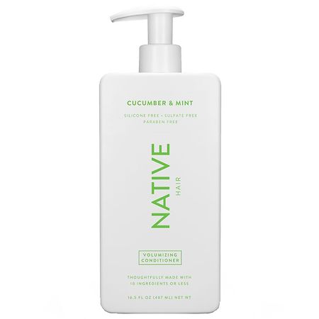 Native Vegan Cucumber & Mint Natural Volume Conditioner, Clean, Sulfate, Paraben and Silicone Free - 16.5 fl oz - 812154033281