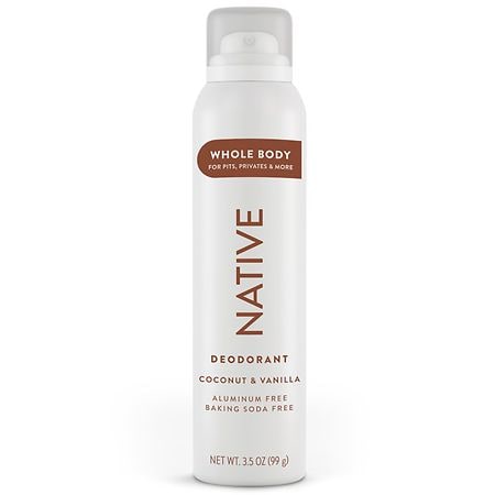 Native Whole Body Deodorant Spray Coconut & Vanilla Aluminum Free for Women and Men3.5 oz - 812154038415