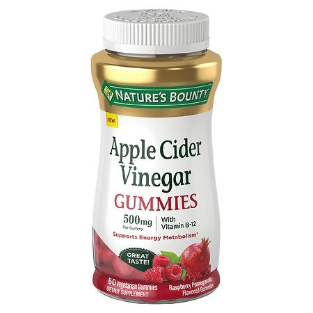 Nature s Bounty Apple Cider Vinegar Gummies Dietary Supplement  Raspberry Pomegranate Flavor  500 Mg - 0743120087883