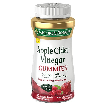 Nature s Bounty Apple Cider Vinegar Gummies Dietary Supplement Raspberry Pomegranate Flavor 500 Mg - 0743120087883