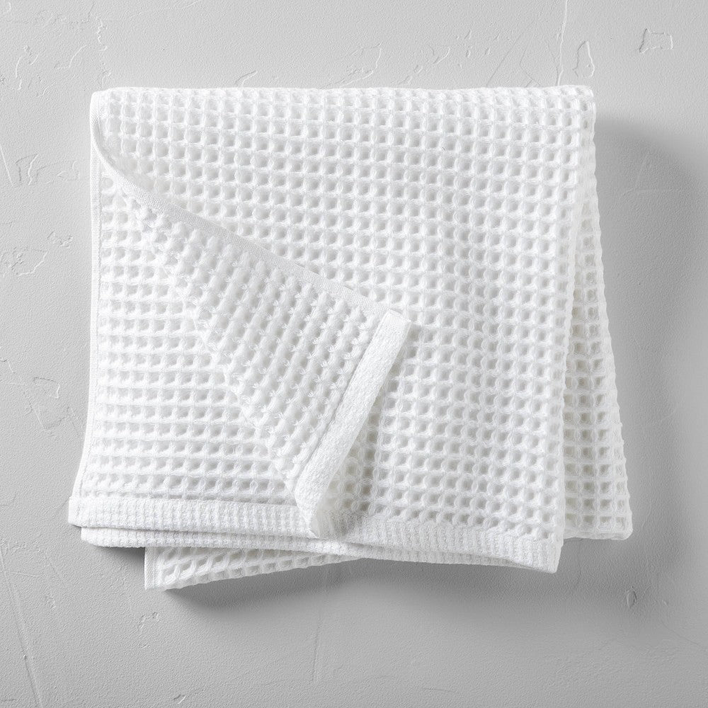 Waffle Bath Towel White - - 042075612993