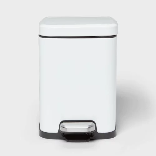 4L Step Trash Can Stainless Steel White - 1981010020441