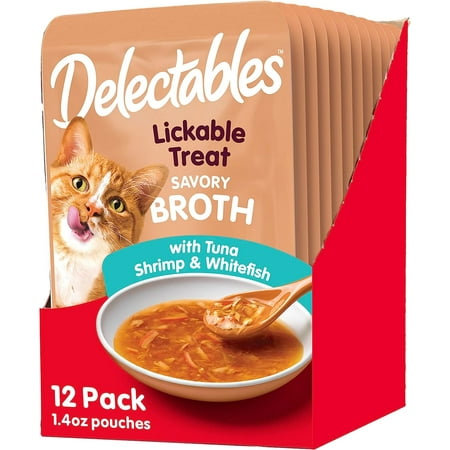 Delectables Lickable Savory Broths Tuna Shrimp & Whitefish 1ct - 032700113803