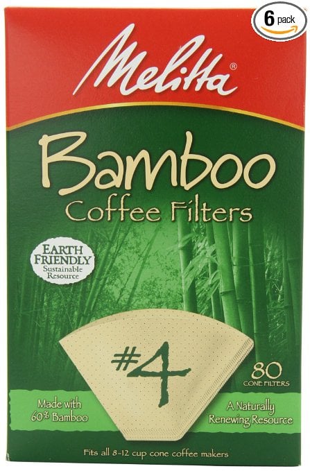 Melitta #4 Bamboo Cone Coffee Filters 80 ct. Box - 055437631181