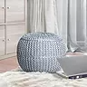 Knitted Pouf Light Gray - 810113377353