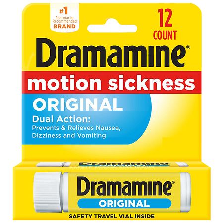 Dramamine Original Formula Motion Sickness Relief Tablets for Nausea, Dizziness & Vomiting - 12ct - 831248001975