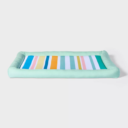 Cooling Mat Cat and Dog Bolster Bed - Light Teal Blue - 849945045529