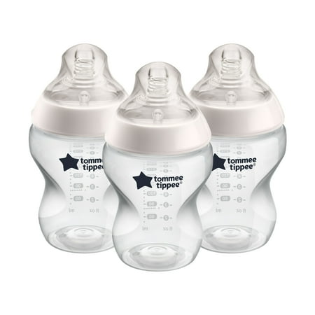 Tommee Tippee Closer to Nature Baby Bottles | Slow Flow Breast-Like Nipple with Anti-Colic Valve (9oz 3 Count) - 666519225305