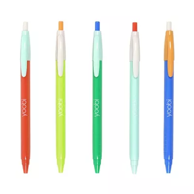 Yoobi Evolve Ballpoint Pens Retractable 5pk Retro Color Block - 8438051033548