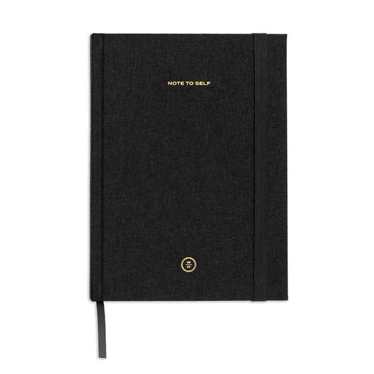 Wit & Delight Lined Journal Black Linen Note to Self - 848645008322