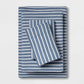 Twin Printed Jersey Sheet Set Blue Stripe - 191908095592