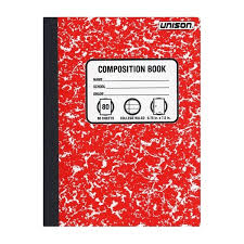 College Ruled Solid Composition Notebook- Red- Unison - 747219901734