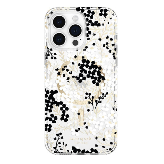 Kate Spade New York Apple iPhone 14 Pro Max Case with MagSafe - Multifloral/Black/White/Gold Foil Logo/Gems - 840171736175