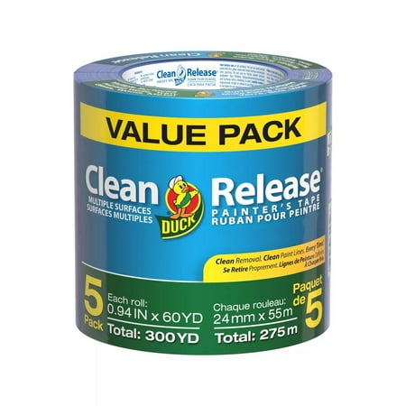 Duck Clean Release 0.94 . x 60 Yards Blue Painters Tape (5 Pack) - 075353729526