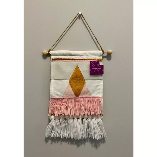 Boho Pink White & Gold Wall Hanging Decoration - 430001605049