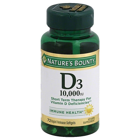 Nature s Bounty Vitamin D3 Immune Health 250 mcg Softgels 72 Ct - 074312358739