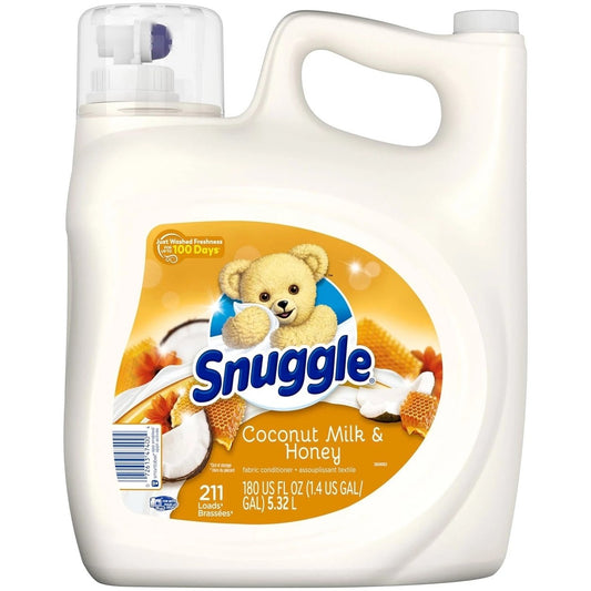 Snuggle Liquid Fabric Softener, Coconut Milk & Honey, 180 Fluid Ounce (211 Load) - 072613474004