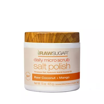 Raw Sugar Daily Micro Salt Scrub Polish Coconut + Mango - 15oz - 840315300774