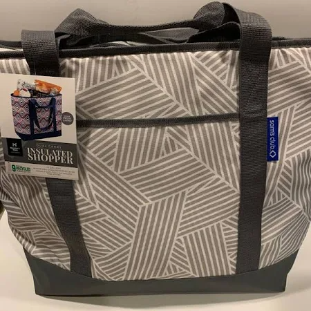 MM Dual Carry Insulated Shopper Bag - Grey and White - 193968288334