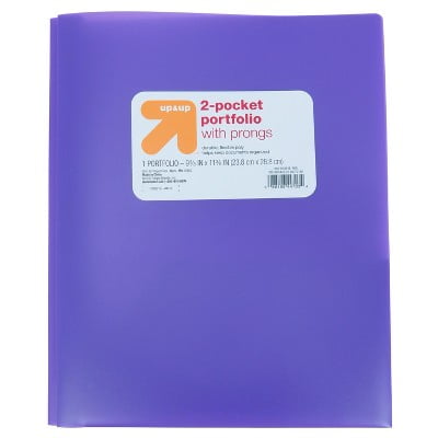 2 Pocket Plastic Folder with Prongs Purple - 490810308180