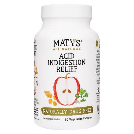 Matys All Natural Acid Indigestion Relief Eases Heartburn & Reflux 60 Capsules - 899874002339