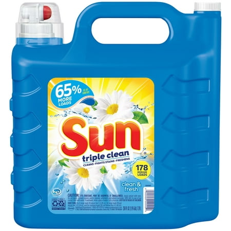 Sun Liquid Laundry Detergent, Clean & Fresh, 250 Ounce, 178 Loads - 072613708987