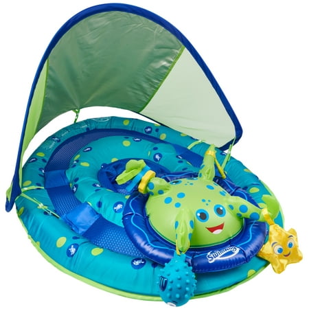 SwimWays Baby Spring Float Activity Center Inflatable Float for Baby Boys Blue/Green - 795861116013
