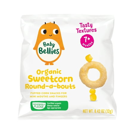 Little Bellies Organic Stage 2, Sweetcorn Baby Snack, 0.4 oz Bag - 810024400027