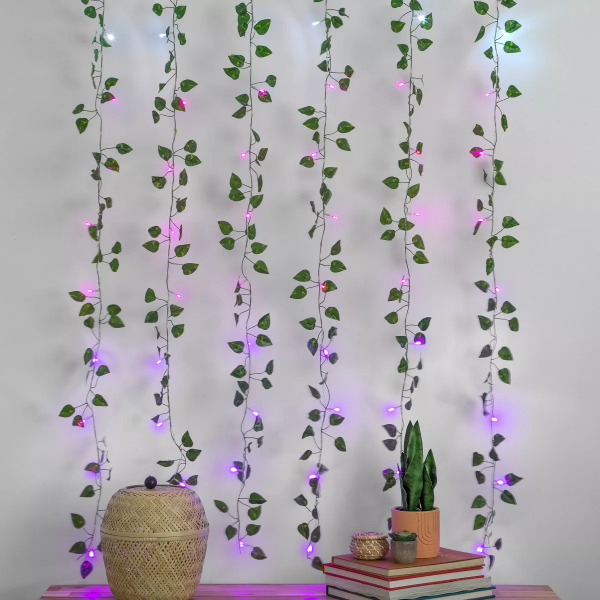 5' x 3.5' LED Vine Curtain String Lights Ombre - West & Arrow: Battery Operated, Indoor Use, Floral Theme - 194383044604