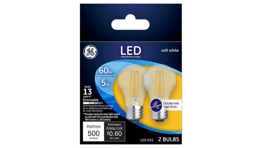 G E LIGHTING GE 2PK 5W LED Fan Bulb 23444 - 043168234443