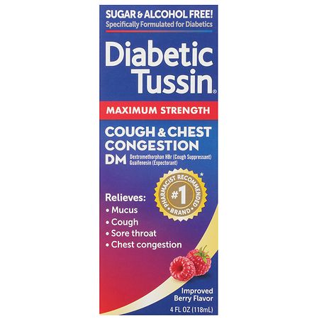 Diabetic Tussin: Maximum Strength DM Cough Suppressant Expectorant, 4 Oz - 760569064041