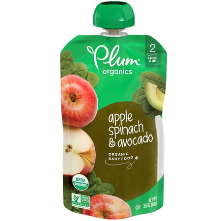 PLUM STAGE2 BLENDS BABY FOOD APPLE SPINACH AVOCADO - 846675012609