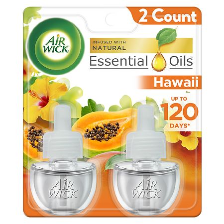 Air Wick Plug in Scented Oil Starter Kit 2 ct Hawaii Air Freshener Essential Oils - 062338851754