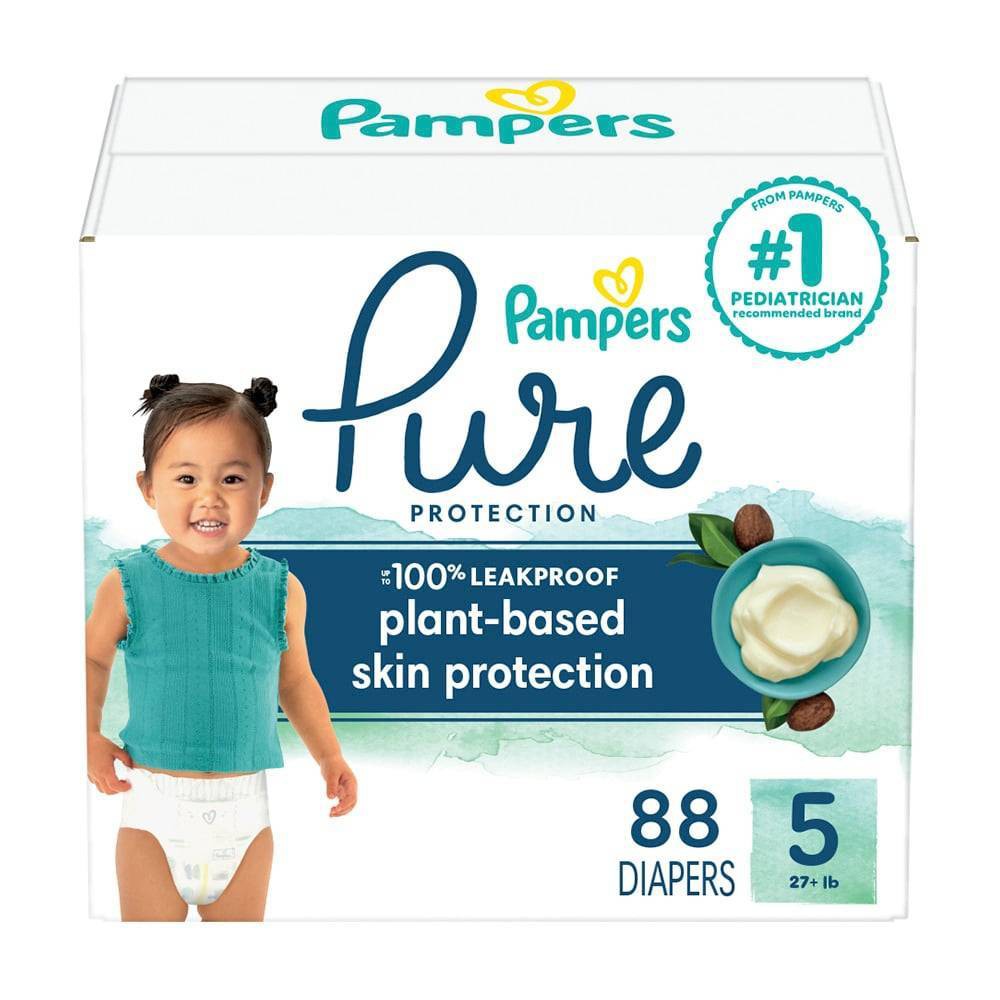 Pampers Pure Protection Diapers Enormous Pack - Size 5 - 88ct - 037000596547