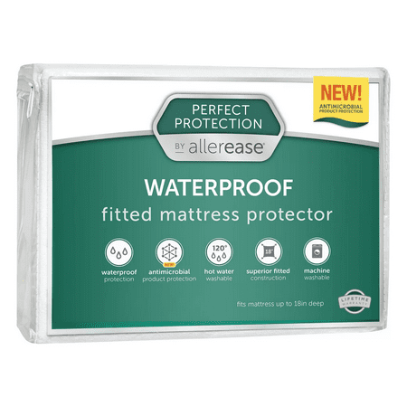 Allerease Twin Perfect Protection Soft Waterproof Machine Washable Fitted Mattress Protector: Hypoallergenic, OEKO-TEX Certified - 022415036702